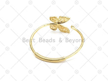 Load image into Gallery viewer, CZ MicroPave Bufferfly with Mother of Pearl Bangle Bracelet