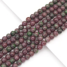 Load image into Gallery viewer, Genuine Red Green Garnet Round Smooth Beads, Sku#U1715