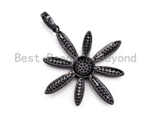 Load image into Gallery viewer, CZ Clear Micro Pave Flower Pendant, Sku#F407/B158