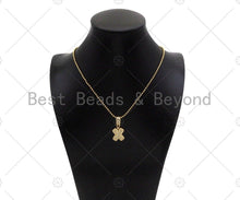 Load image into Gallery viewer, 18K Gold Baguette CZ Initial Letter Pendant, A -Z Alphabet Letter, Large Hole Personalized name Charm for Jewelry Making, 16x33mm,sku#LD76