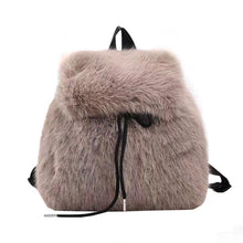 Load image into Gallery viewer, Plush Drawstring Flap Backpack