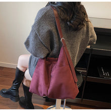 Load image into Gallery viewer, Suede-Look High-Capacity Crossbody Bag – Versatile Everyday Shoulder Bag for Women