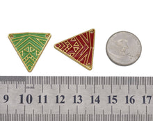 Load image into Gallery viewer, Gold Enamel Triangle Charm, Sku#B180