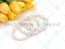 Load image into Gallery viewer, White One Line/Football Tibetan Agate Stretchy Bracelet