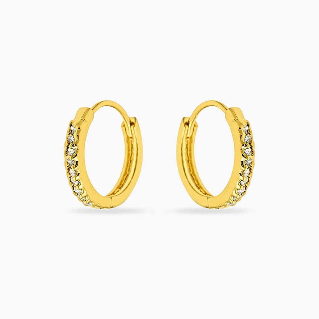 Missy 0.3ct CZ 14k Gold Mini Hoop Earrings