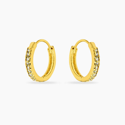 Missy 0.3ct CZ 14k Gold Mini Hoop Earrings