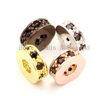 Load image into Gallery viewer, CZ Black Micro Pave Cylinder Spacer Beads, Cubic Zirconia Space Beads, Men's Jewelry Beads, Large hole Beads, 7x2.5mm, sku#G78