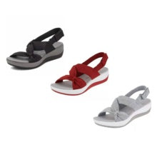 Load image into Gallery viewer, Women's Platform Roman Sandals | Sponge Cake Sole | Fish Mouth Open Toe | Velcro Strap