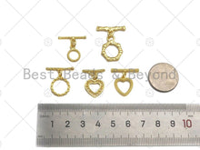 Load image into Gallery viewer, 1 Set Round Ring/Heart With Bar Toggle Clasp,Necklace Bracelet Gold Toggle Clasp,21x15mm/20x13mm/20x13mm/20x9mm/16x14mm, Sku#JL25