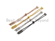 Load image into Gallery viewer, New Style Sliding adjustable Half finished bracelet,Box chain with CZ Stud, rubber stopper beads, link findings, sku# Z628