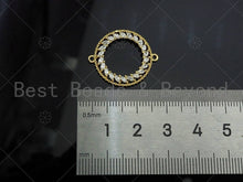 Load image into Gallery viewer, Gold Filled CZ Micro Pave Round Ring Shape Connector, 18K Gold Filled Charm, Necklace Bracelet Connector, 20x24mm,Sku#LK352