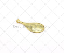 Load image into Gallery viewer, CZ Micro Pave Teardrop Spoon Shape Pendant, 18K Gold Filled Spoon Charm, Necklace Bracelet Charm Pendan,Sku#LK510