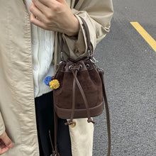Load image into Gallery viewer, Women's Drawstring Bucket Bag | PU Leather Shoulder Bag with Adjustable Strap