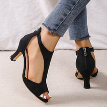 Load image into Gallery viewer, Women's Peep-Toe Platform Sandals | Back Zipper Open-Toe Heels