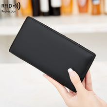 Load image into Gallery viewer, RFID Anti-Theft Wallet PU Leather Zipper Bifold with Multiple Card Slots
