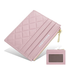 Load image into Gallery viewer, Slim Zippered ID Card Holder - PU Leather Driver's License Wallet with RFID Protection