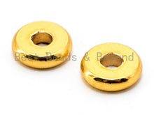 Load image into Gallery viewer, 20pcs Rondelle Donuts Space Bead, 6mm/8mm/10mm Brass based, 24K Gold Silver Gunmetal Plated, Smooth finish,High quality,  SKU#C53