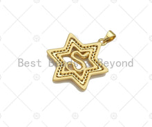 Load image into Gallery viewer, CZ Micro Pave Snake On Star Shape Pendant/Charm,Cubic Zirconia Gold Charm, Necklace Bracelet Charm Pendant,26x30mm, Sku#LD33