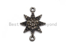 Load image into Gallery viewer, Black CZ Pave On Black Micro Pave Star Connector, Sku#A94