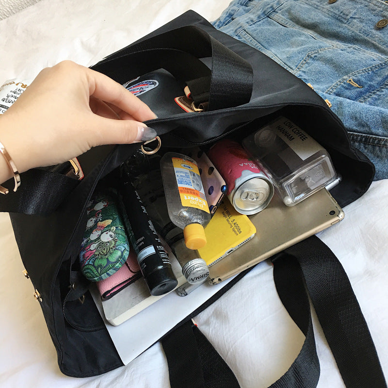 Hiphop Nylon Shoulder Tote Bag – Lightweight Waterproof Travel Bag for Men & Women