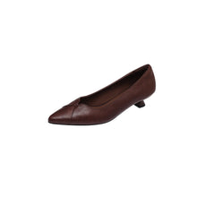 Load image into Gallery viewer, Women's Washed Cowhide Kitten Heel Pumps | Pointed Toe Leather Dress Shoes