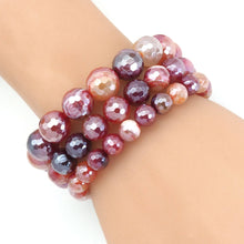Load image into Gallery viewer, Mystic Orange Red Banded Agate Stretchy Bracelet, EF399