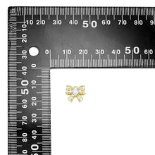 Load image into Gallery viewer, Dainty CZ Gold Silver Bow Charm Pendant, Sku#A321
