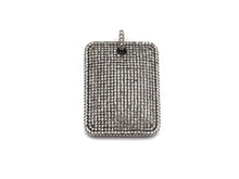 Load image into Gallery viewer, Antique Finish CZ Micro Pave Rectangle Pendant,Silver Tone, Clear Cz Big Pave Rectangle Charm Pendant,30x40mm,sku#F995