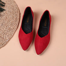 Load image into Gallery viewer, Women's Pointed-Toe Suede Flats | Plus Size Low-Top Shoes | Breathable Slip-On