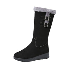 Load image into Gallery viewer, Women's Mid-Calf Fleece-Lined Suede Snow Boots | Warm Winter Boots with Side Zipper