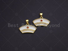 Load image into Gallery viewer, CZ Micro Pave Enamel Nurse Charm, Registered Nurse Charms, sku#LK04