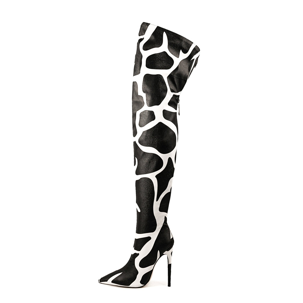 Women's Pointed-Toe Stiletto Over-the-Knee Boots | Back Zipper | Sizes 35–47