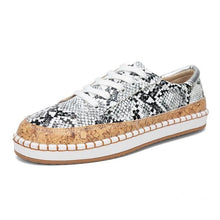 Load image into Gallery viewer, Women's Snake Print Platform Sneakers | Chunky Sole Slip-On Casual Shoes | PU Leather | EU 35-43