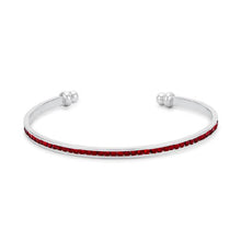 Load image into Gallery viewer, Bonnie 0.8ct Ruby Crystals With White Gold Rhodium Channel Set Cuff
