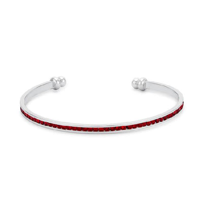 Bonnie 0.8ct Ruby Crystals With White Gold Rhodium Channel Set Cuff