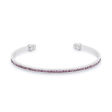 Load image into Gallery viewer, Bonnie 0.8ct Lavender Crystals With White Gold Rhodium Channel Set Cuff