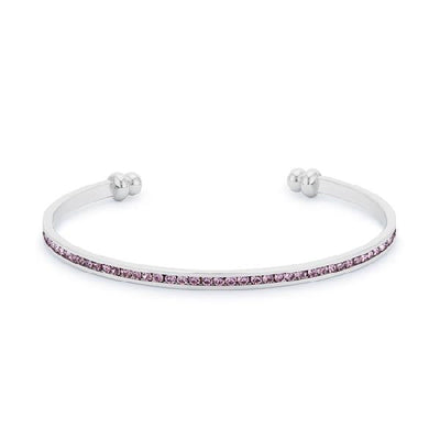 Bonnie 0.8ct Lavender Crystals With White Gold Rhodium Channel Set Cuff