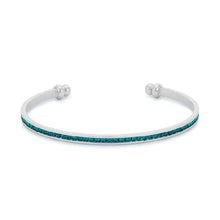 Load image into Gallery viewer, Bonnie 0.8ct Turquoise Crystals With White Gold Rhodium Channel Set Cuff