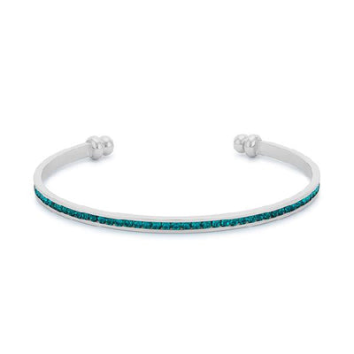 Bonnie 0.8ct Turquoise Crystals With White Gold Rhodium Channel Set Cuff