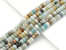 Load image into Gallery viewer, Genuine Amazonite Rondelle Smooth Beads, Sku#U1414