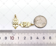 Load image into Gallery viewer, CZ Micro Pave Bee On Rectangle Shape Pendant, 18K Gold Filled Insect Charm, Necklace Bracelet Charm Pendant,Sku#LK521