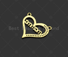 Load image into Gallery viewer, Gold Filled CZ Micro Pave Mama On Heart Shape Pendant,18K Gold Filled Mama Charm, Mother's Day,Necklace Bracelet Pendant,22x20mm,Sku#LD120