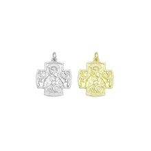 Load image into Gallery viewer, Gold Silver Virgin Mary Hammered Cross Charm Pendant, Sku#L728