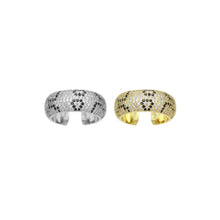 Load image into Gallery viewer, Black Clear Leopard Print Patten Adjustable Ring, Sku#A313