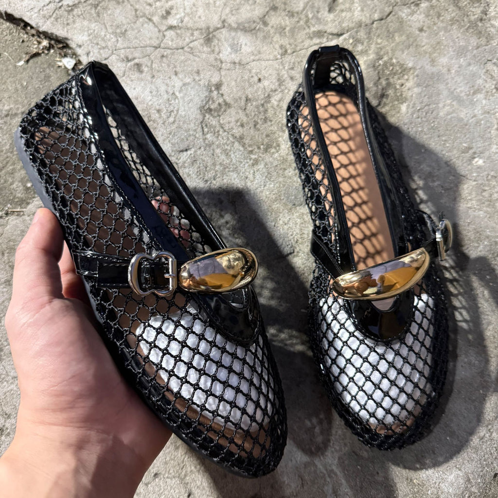 Women's Breathable Mesh Ballet Flats - Round Toe Slip-On Casual Shoes