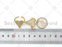 Load image into Gallery viewer, CZ Big Heart Shape Adjustable Ring, Sku#X233