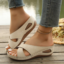 Load image into Gallery viewer, Cross-Strap Wedge Sandals