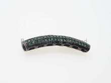 Load image into Gallery viewer, CZ Micro Pave Half Full Curve Tube for Bracelet, Purple/Fuchsia/Green/Bronze/Cobalt/Orange CZ Separator Tube, 32x5mm Tube Beads, sku#G401