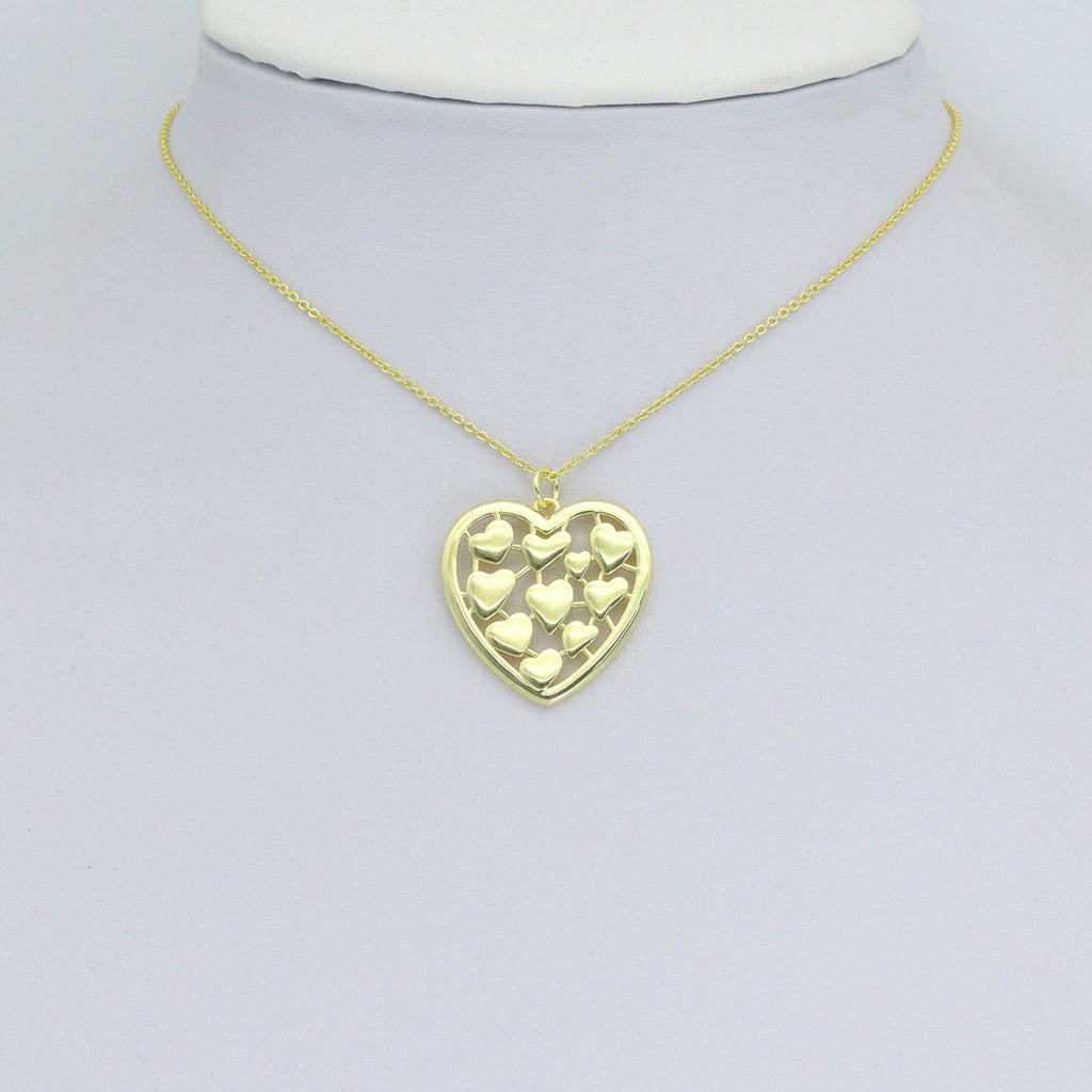 Multi Hearts Charm Pendant, Sku#LK1146