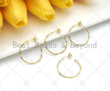 Load image into Gallery viewer, Gold Bamboo Hoop Earrings, Sku#J314